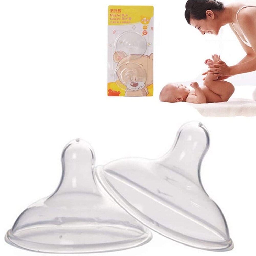 2pcs Round Transparent Nipple Shield Protective Pacifier Shape Reusable Milk Extractor Soft Silicone Safe Washable Breast Pad