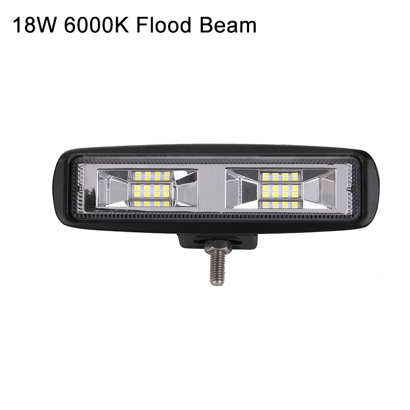 1 Pcs Ecahayaku 6 Inch Led Licht Bar 12V-30V 18W Waarschuwing Verlichting IP67 Led spotlight Motorcycle Offroad 4X4 Atv Trekker: 24W Flood Beam