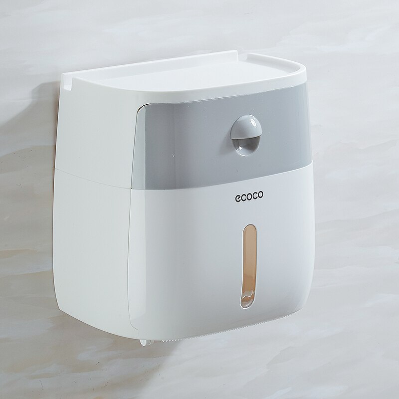 Wandmontage Papier Handdoeken Waterdichte Toiletrolhouder Houder Voor Keuken Badkamer Wc Rolhouder Toiletpapier Opbergdoos: gray Bai Yi cocoa