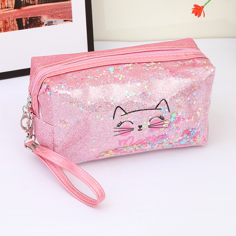 Nette Pailletten Frauen Kosmetik Tasche Sanft-machen-hoch Lagerung Tasche Pads Toilettenartikel Paket Reise machen-hoch Tasche Organizer Beutel Schönheit fallen: Rosa