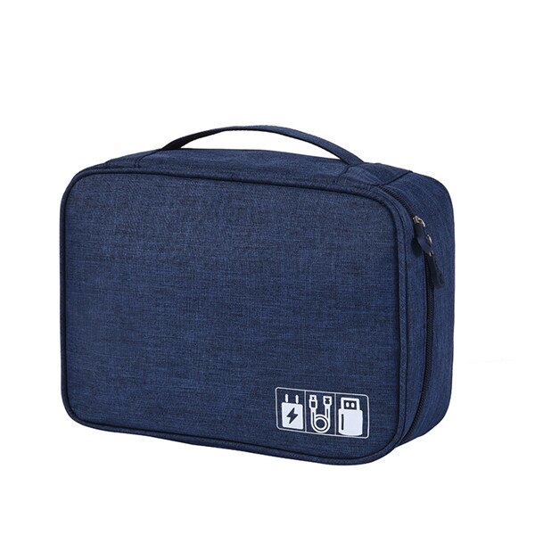 Reizen Accessoire Kabel Tas Draagbare Digitale USB Elektronische Organizer Gadget Case Reizen Mobiel Lading Mobiele Lader Houder: Dark Blue