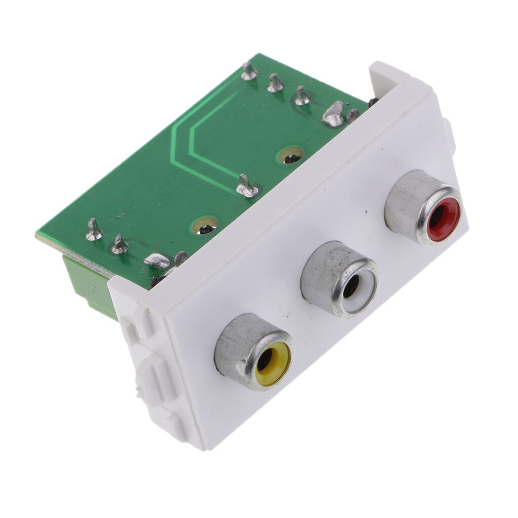 Solderless Type RCA Wall Socket Module 3 Ports Fem... – Grandado