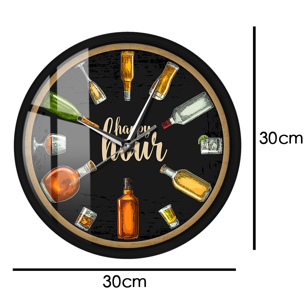 Øl tid vin sprut metal stel ledede vægure lydstyring mand hule pub bar vin butik dekorativt ur alkohol vingård kunst