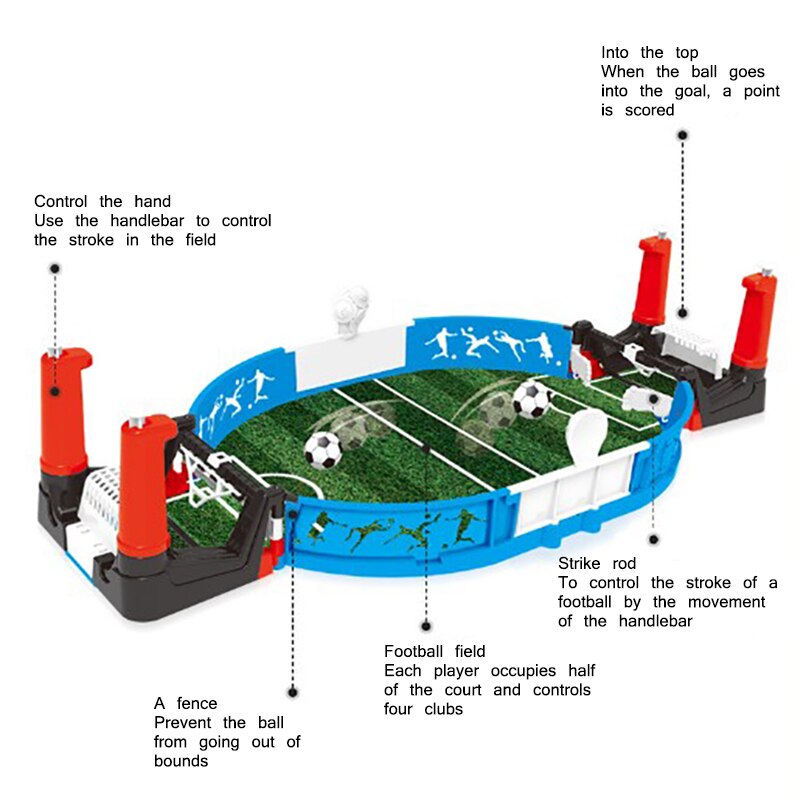 Mini Table Top Football Board Game Set Environmental Friendly Space-Saving Plastic Develop Childrens Coordination