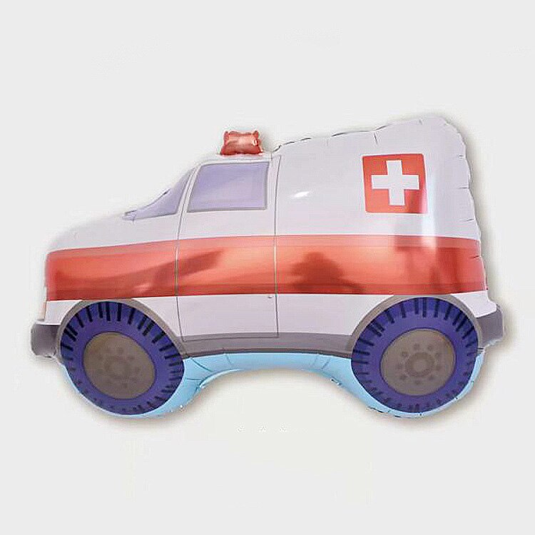 Gjør selv tegneserie bil ballonger brannbil bil sammen folie ballong ambulanse globos låve bursdagsfest dekorasjoner låve baller: Ambulanse