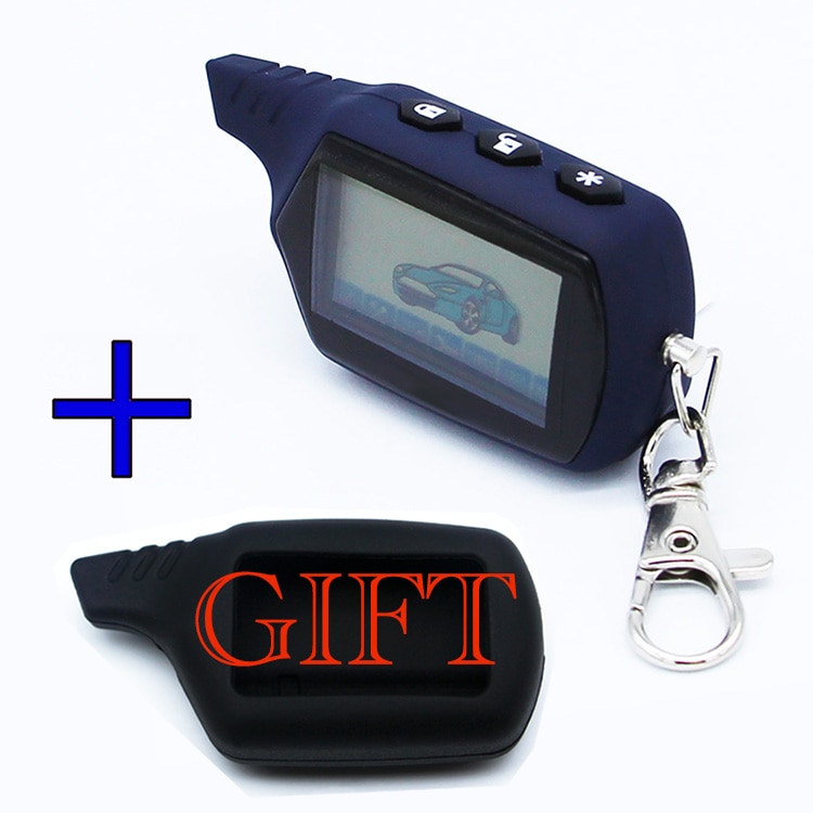 Two way LCD Remote Control Key Fob with Silicone Key Case For Russian Car Anti-theft Two Way Car Alarm System Starline A91