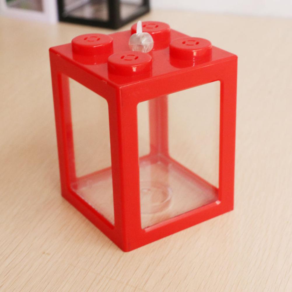 Acrylic Fish Bowl Office Ornamental Transparent Desktop Ecology Box with Light