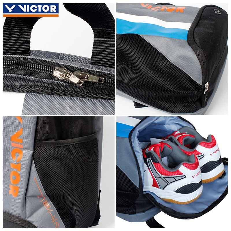 Original Victor Sports Bag Double Shoulder Backpack Badminton Tennis bag BR6012 with shoes bag 32cm*22cm*50cm