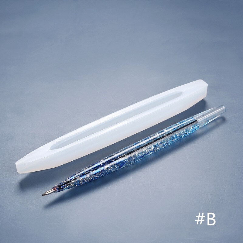 Stylo coquille Transparent Silicone moule stylo à bille résine époxy moulage moules maison artisanat ornements faisant des outils moule: B