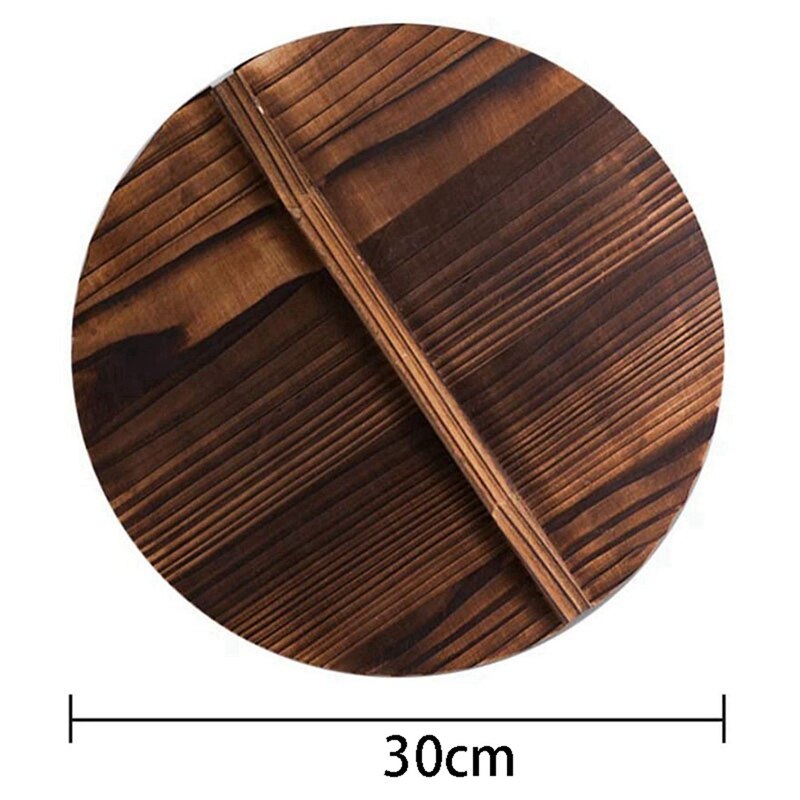 Couvercle de casserole de cuisine en bois de 2 pièces couvercle de casserole couvercle de couvercle de Pot de cuisson en bois Anti-échaudage -26Cm & 30Cm