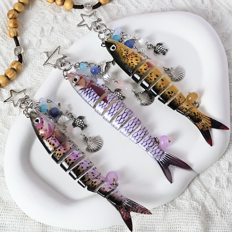 Porte-clés poisson mignon pour amoureux de la pêche, porte-clés de pêcheur, pendentif de sac de poisson, jolis bijoux pour Fans, de pêcheur