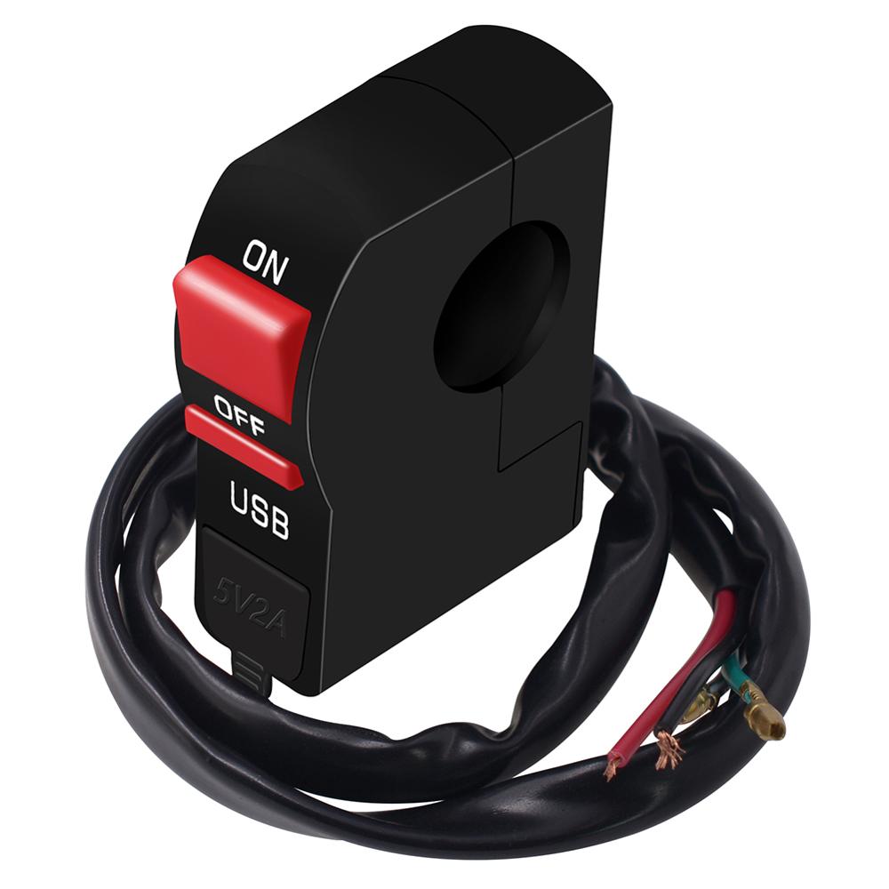 12V Motorrad Lenker Ladegerät Schalter USB Motorrad ABS Telefon Ladegerät Elektrische Starten Schalter Stecker drücken-Geschmack Schalter