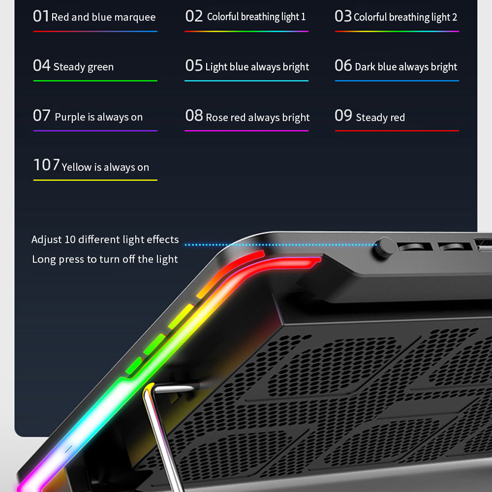 Laptop Cooler Laptop Cooling Pad 6 Quiet Fans High-speed Cooling Supports Laptop Accessories Cooler Notebook Base Radiator