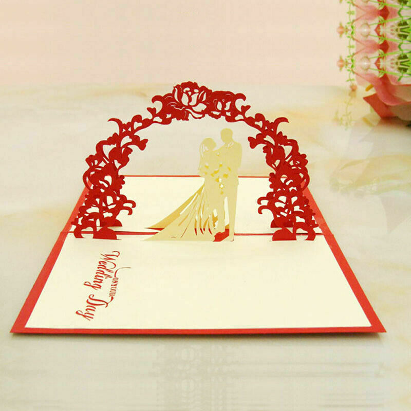 Pop Gelukkig Postkaart Retro Envelop 3D Pop-up Wenskaart Papier Origami Handgemaakte valentijnsdag dag 13x16cm
