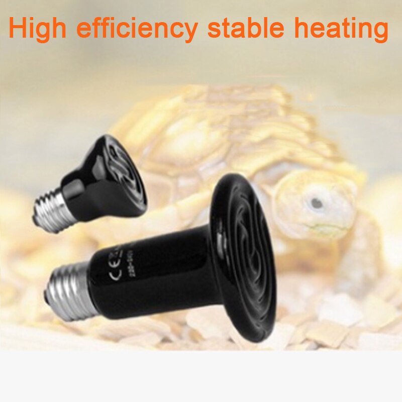 25W 50W 75W 100W E27 Reptile Huisdier Verwarming Lamp Zwart Infrarood Keramische Emitter Warmte Gloeilamp huisdier Broedmachine Reptiel Lamp 220-230V