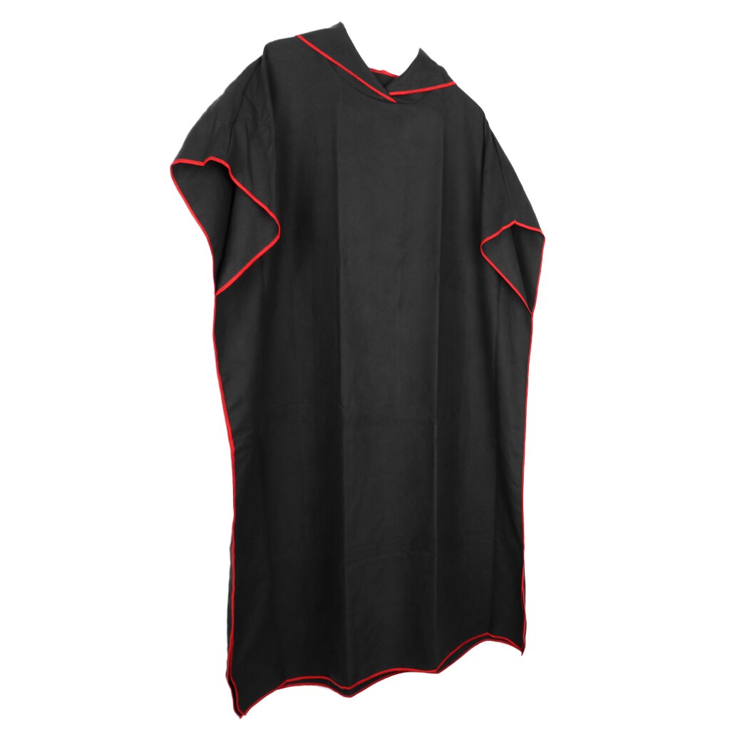 Toalla Poncho para Surf con capucha para adultos, mujeres y hombres, bata de microfibra para playa, para baño y Surf: Black