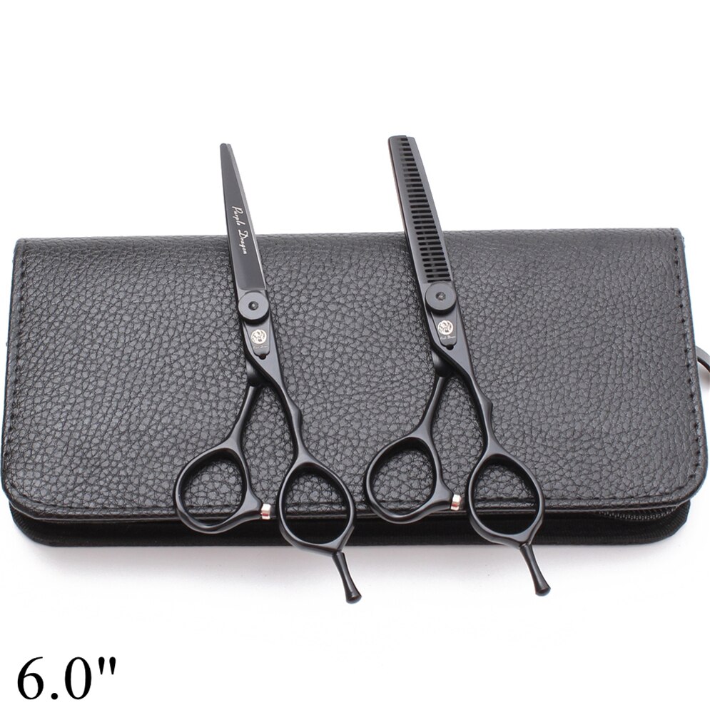 Purple Dragon 5.5 "6" JP 4440 ciseaux amincissants, ciseaux pour couper les cheveux, repose-doigt, Z9015: Z9015 Hei D 6Y