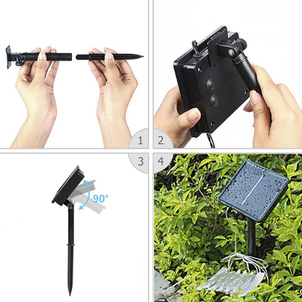 Solcellelampe kobber lampe lampesnor 100/200 led fødselsdag julepynt udendørs gårdhave farve lampe festivalhave