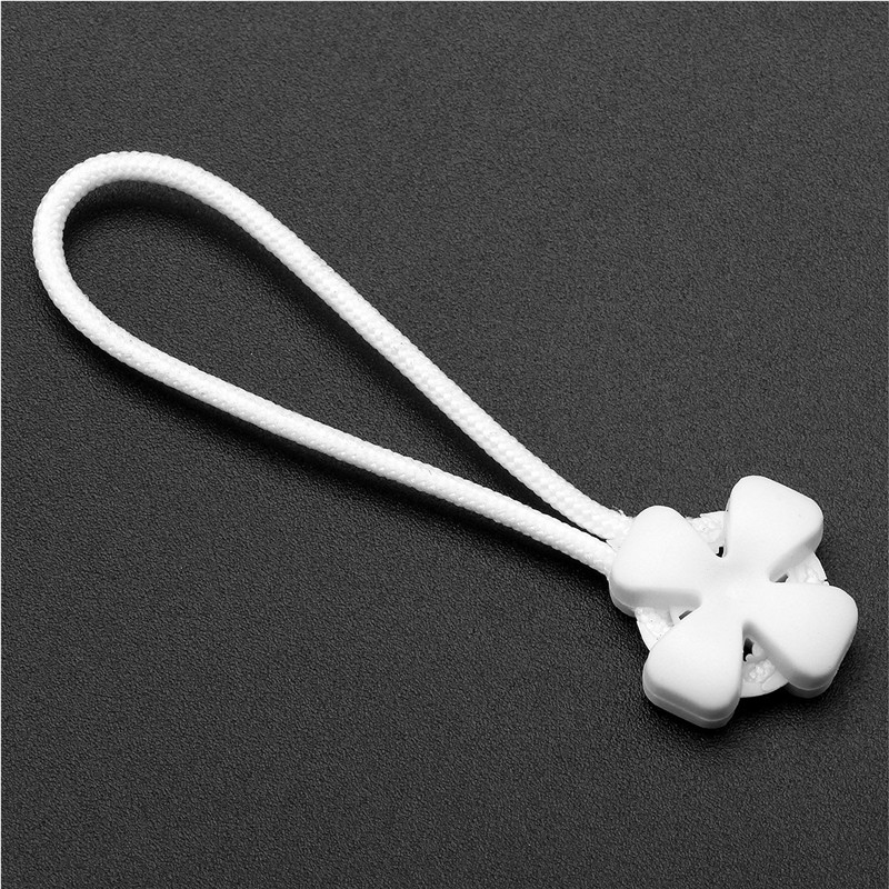 1000 Pieces/Lot Zipper Slider Zipper Slip Rope Pull Puller Detachable Clip Slider Cord For Clothes Bags Garment Accessory: white