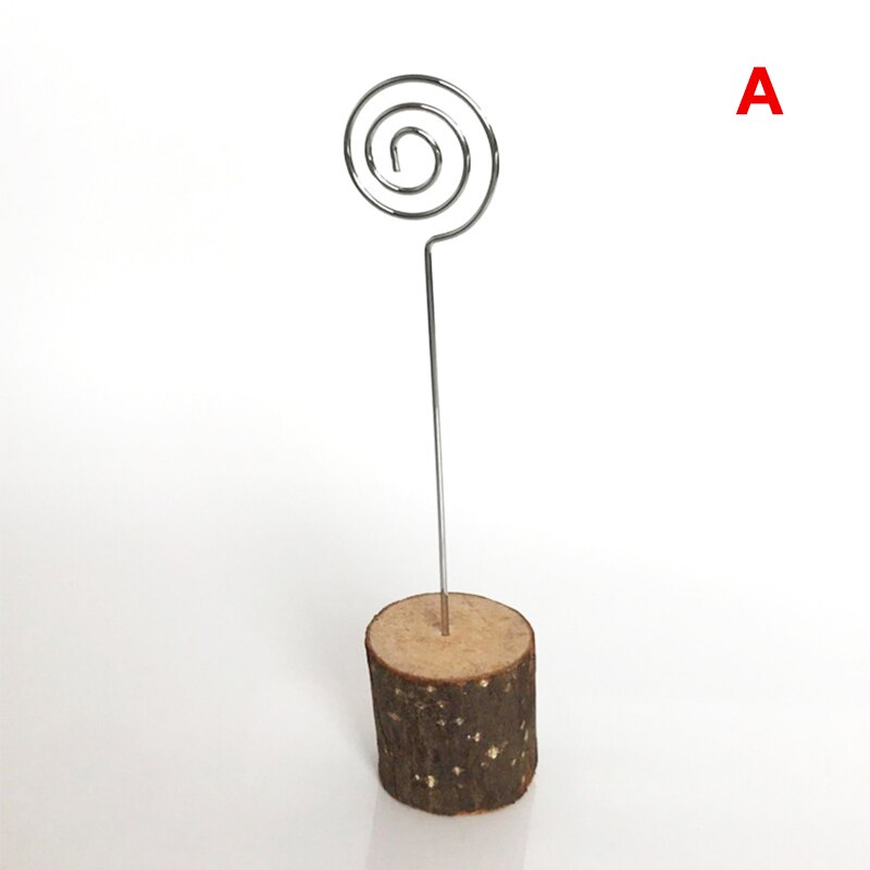 Nyligt 10 stk rustikke træ placerings kortholder med hvirveltråd træ bundbord nummer til bryllupsbord navn nummer tegn t: -en