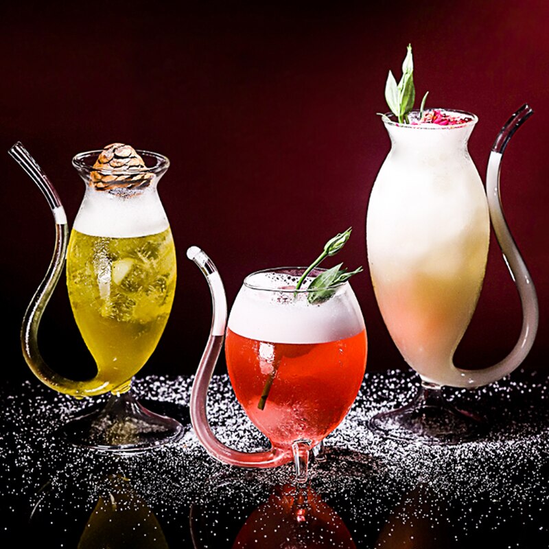 1/3 stk cocktail vinglass gjennomsiktig karaffel innebygd halmbeger restaurant juice krus hjem kopp bar vin verktøy tilbehør
