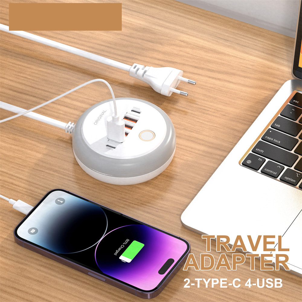 50W Power Strip Multi Port USB C Socket Fast Charging Wall Charger USB PD Charger Adapter For iPhone Huawei Realme Type C Phone