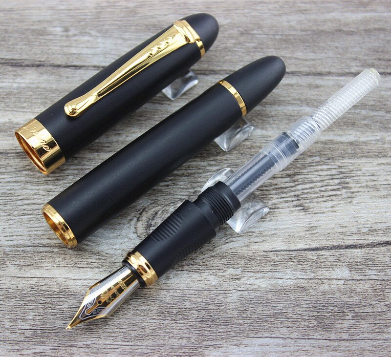 Jinhao X450 Mat Zwart En Gouden 0.7Mm Brede Nib Vulpen Jinhao 450