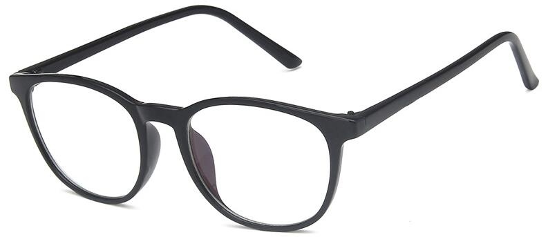 TR90 Ultra Light Round spectacle frame Women's Transparent Clear Lens Female Girl Myopia Nerd Glasses Without Diopters: bright black