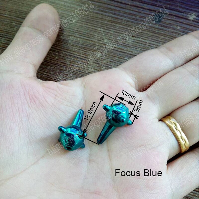 Pointes à bille de forme spéciale, clous à visser promotionnels de style punk rock, clous en alliage pour chaussures et ceintures, rivets pour vêtements: Bleu éblouissant