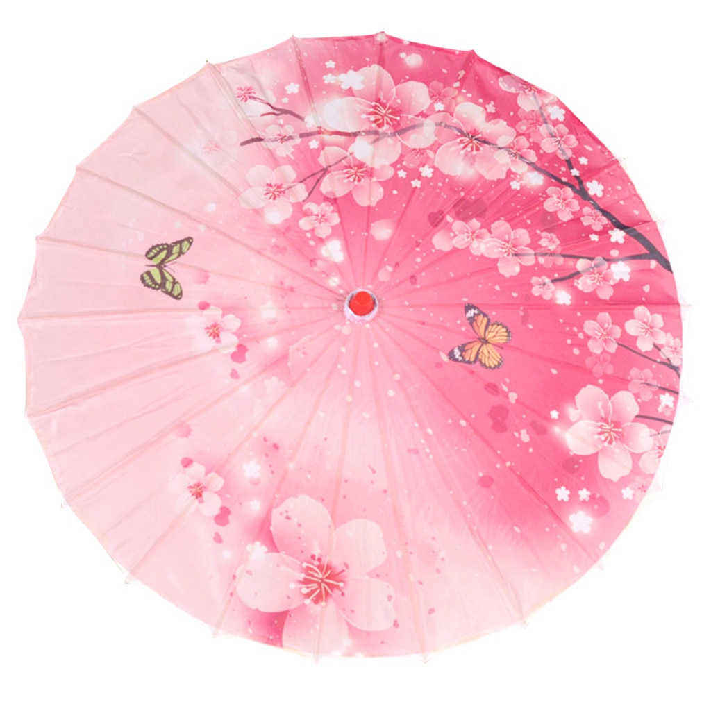 Parapluie chinois japonais en soie | Parapluie décoratif de Style classique, parapluie décoratif a huile en papier, ombrelle de décoration de mariage, 57x 86cm: Rose