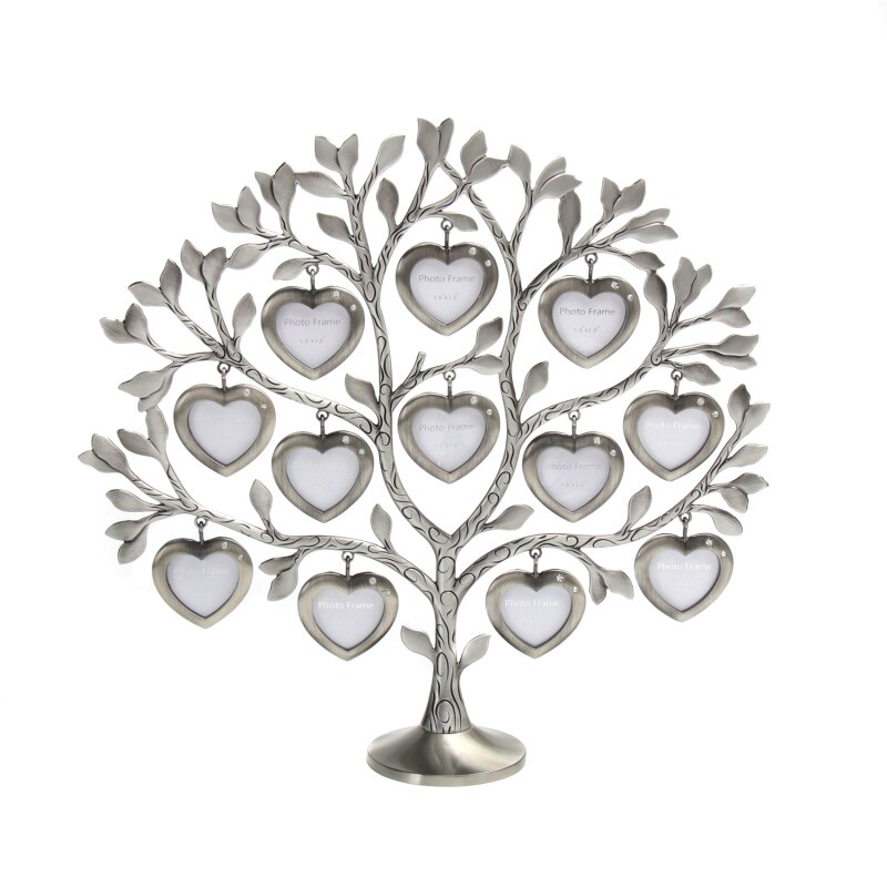 LASODY Rhinestone Family Tree Picture Frame Tree 12 Small Frames Father&#39;s Day Tabletop Home Decoration