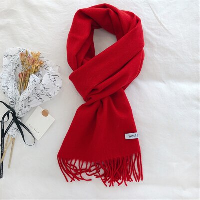 Luna & Dolphin Engeland Vrouwen Kasjmier Virgin Wol Sjaals 190x30cm Schotland Zwart Wit Plaid Edinburgh Plaid Warm school Sjaals: red