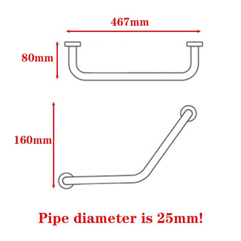 Stainless Steel Bathtub Arm Safety Handle Bath Shower Grab Bar Wall Mount Support Handle Grip Toilet Bathroom Handrail Armrest