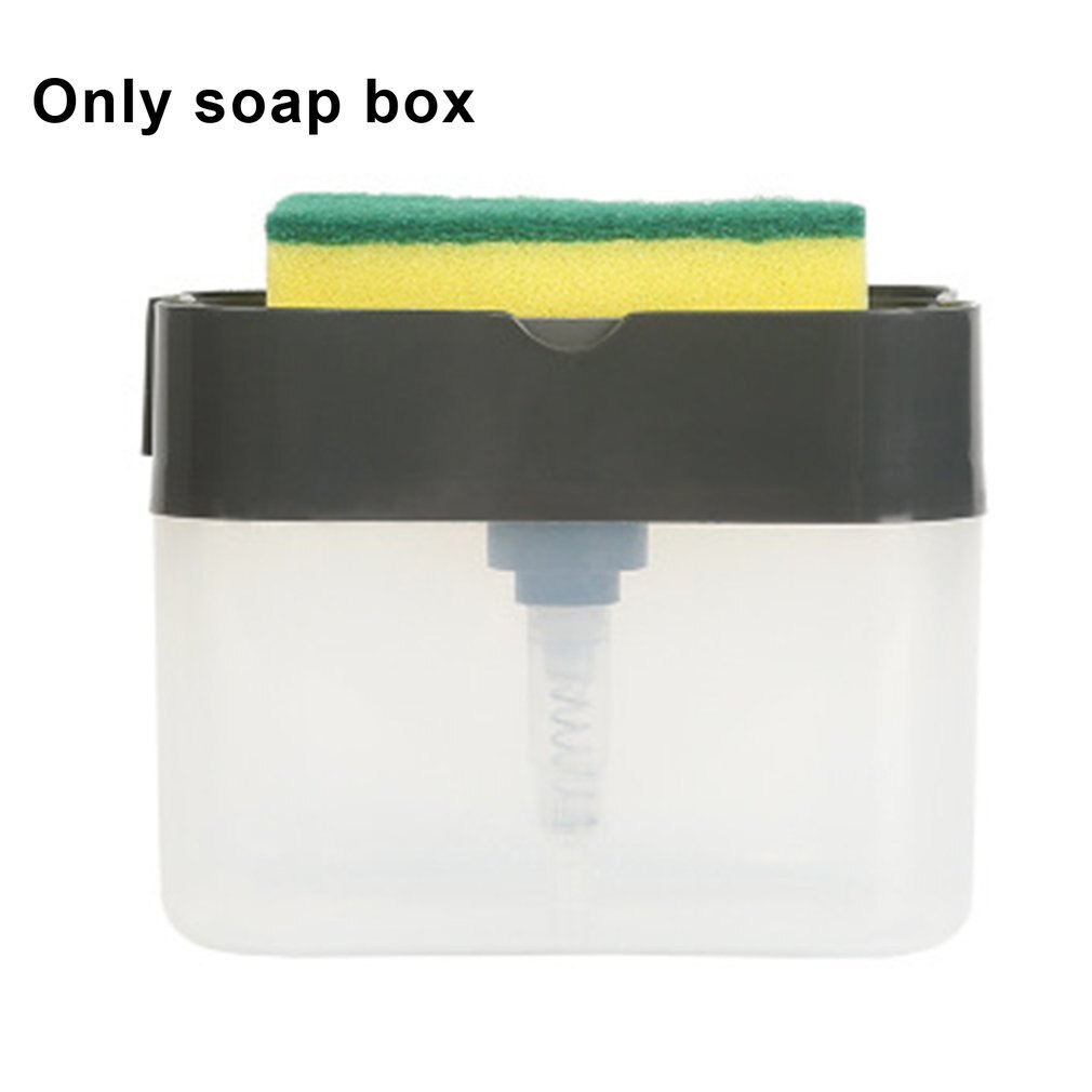 Automatic Liquid Box Scouring Pad Dishwashing Brush Soap Box Convenient And Practical Automatic Liquid Box: Dark grey