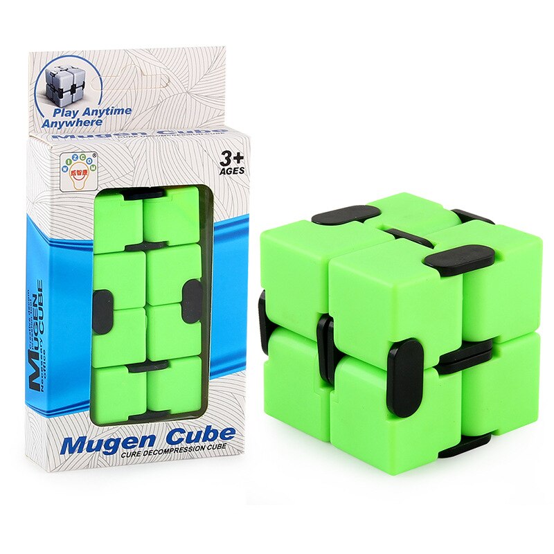 Spielzeug Finger Hand Anti-Stress-Cube Magie Platz Tragbare Vier Ecke Labyrinth Spielzeug Magie Unendliche Cube Dekompression Spielzeug: green