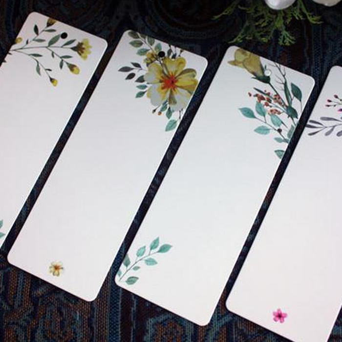 40pcs/lot DIY Retro Flower Bookmark Book Mark Message Cards Bookmarks