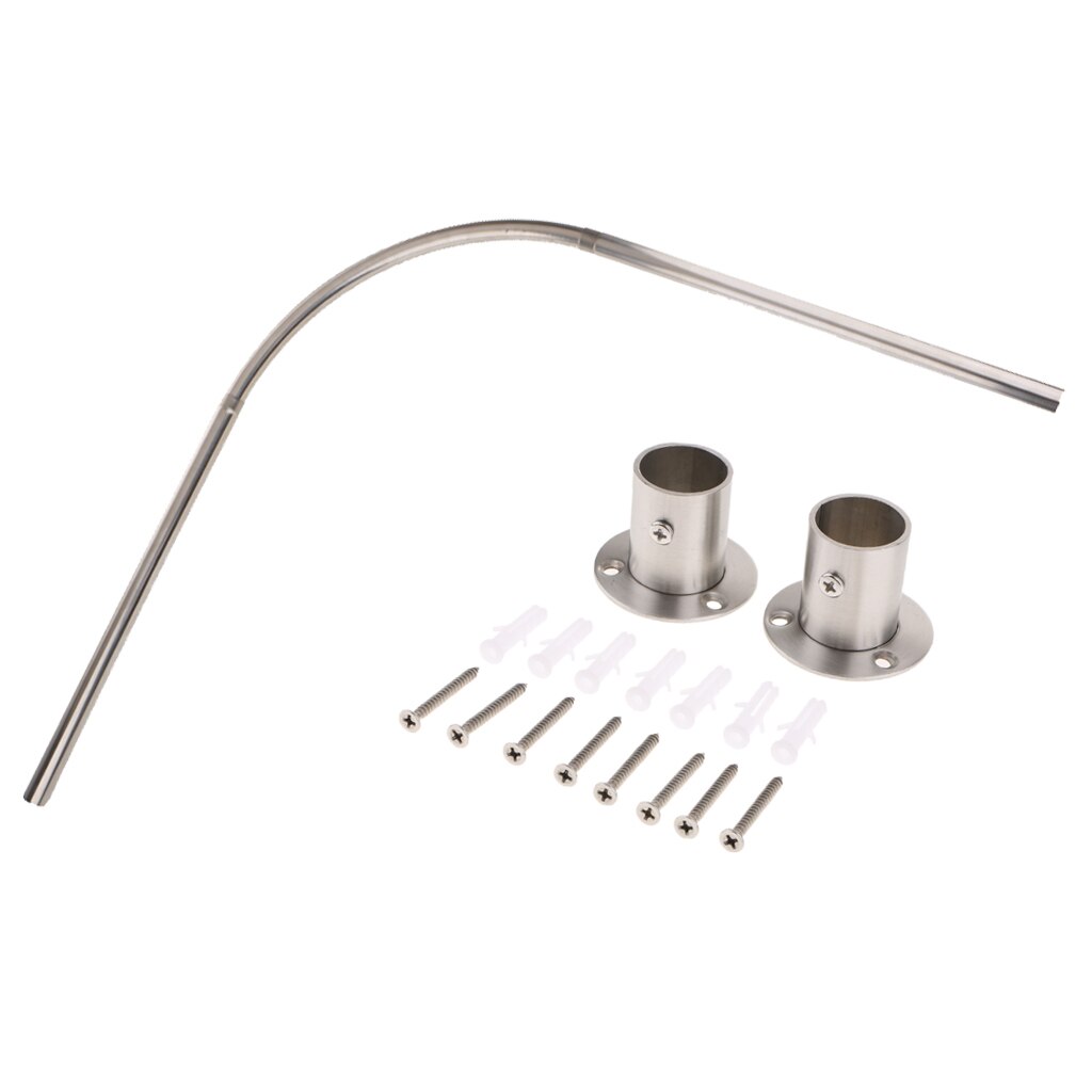 Dusche Vorhang Ecke Gebogene Schiene Stange Pol Badewanne Fenster Vorhang Stange Schiene Compatiable mit Spur Clips Schieberegler Aufhänger140cm