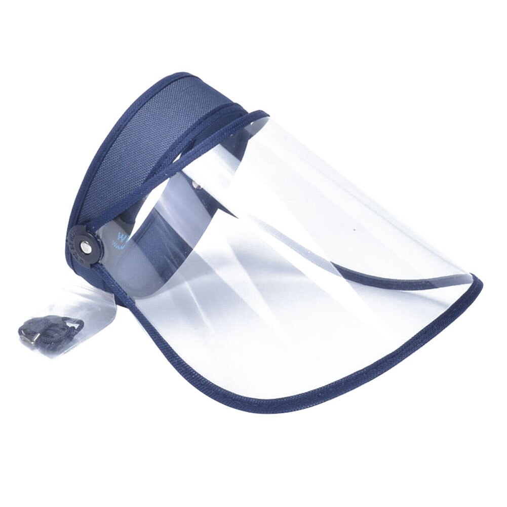 Hjelm justerbar hel ansigtsdæksel anti-spytende dråbe beskyttelsesbetræk skjold udendørs sikkerhed anti spray hatte: Marine blå