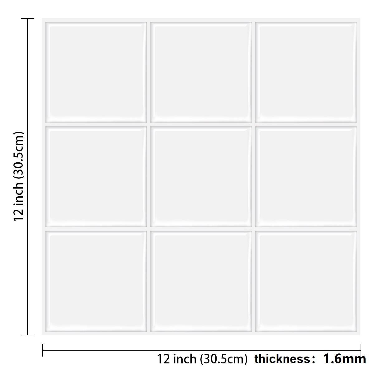 Peel and Stick Mosaic Tile for Kitchen and Bathroom Waterproof Wallpaper DIY Felxible Wall Tiles - 1 Sheet: VP500-A