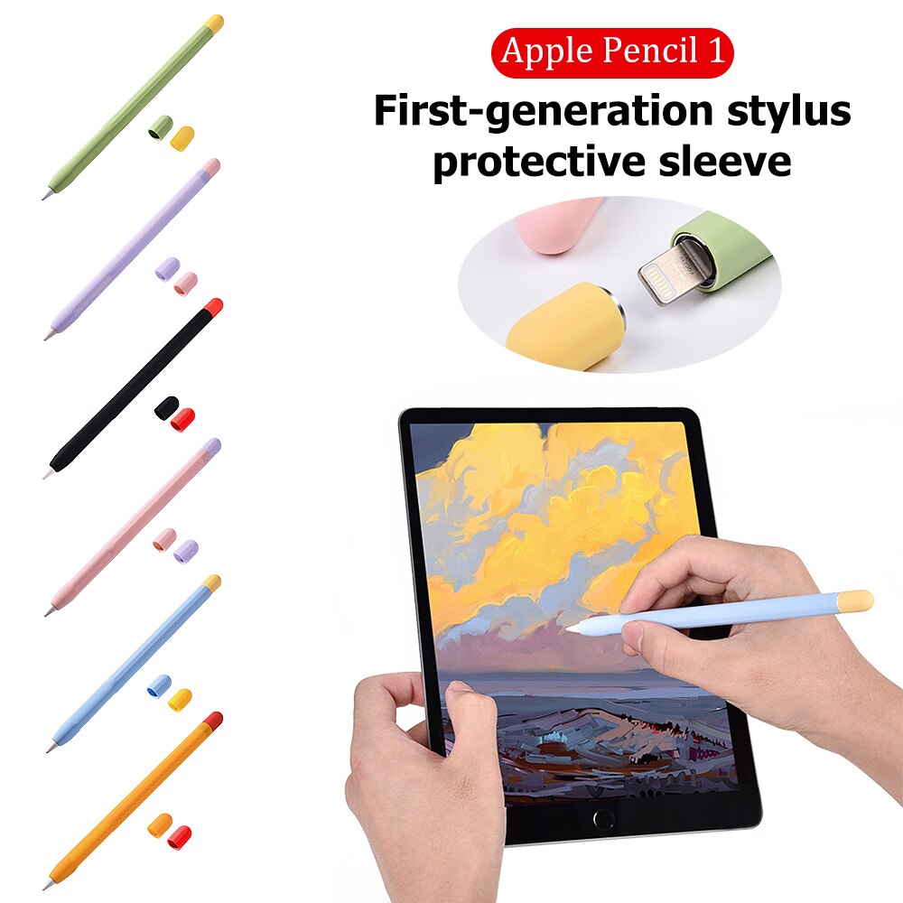 Silicone Sleeve Cap Tip Cover Holder Tablet Touch Pen Stylus Pouch Sleeve For Apple Pencil 1 Generation Case For iPad Pencil