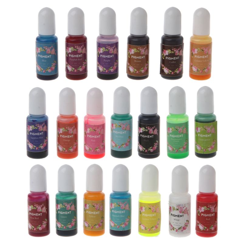 20 Colors Epoxy Resin Pigment Kit Liquid Epoxy Resin Mold Colorant Dye Resin Jewelry DIY Crafts Art Making Tools