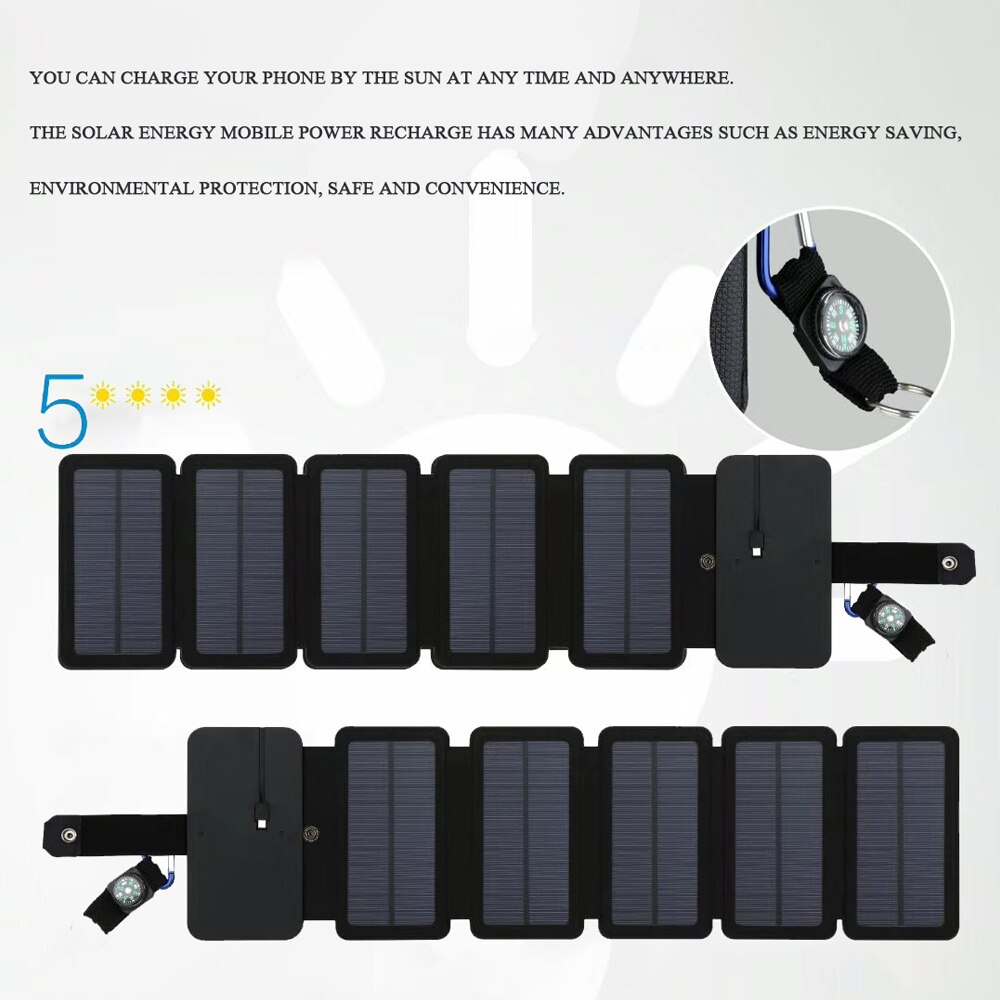 Outdoor Solar Panel Bag Portable Solar Power Recharge Mobile Phone Charging Folding Removable Solar Panels