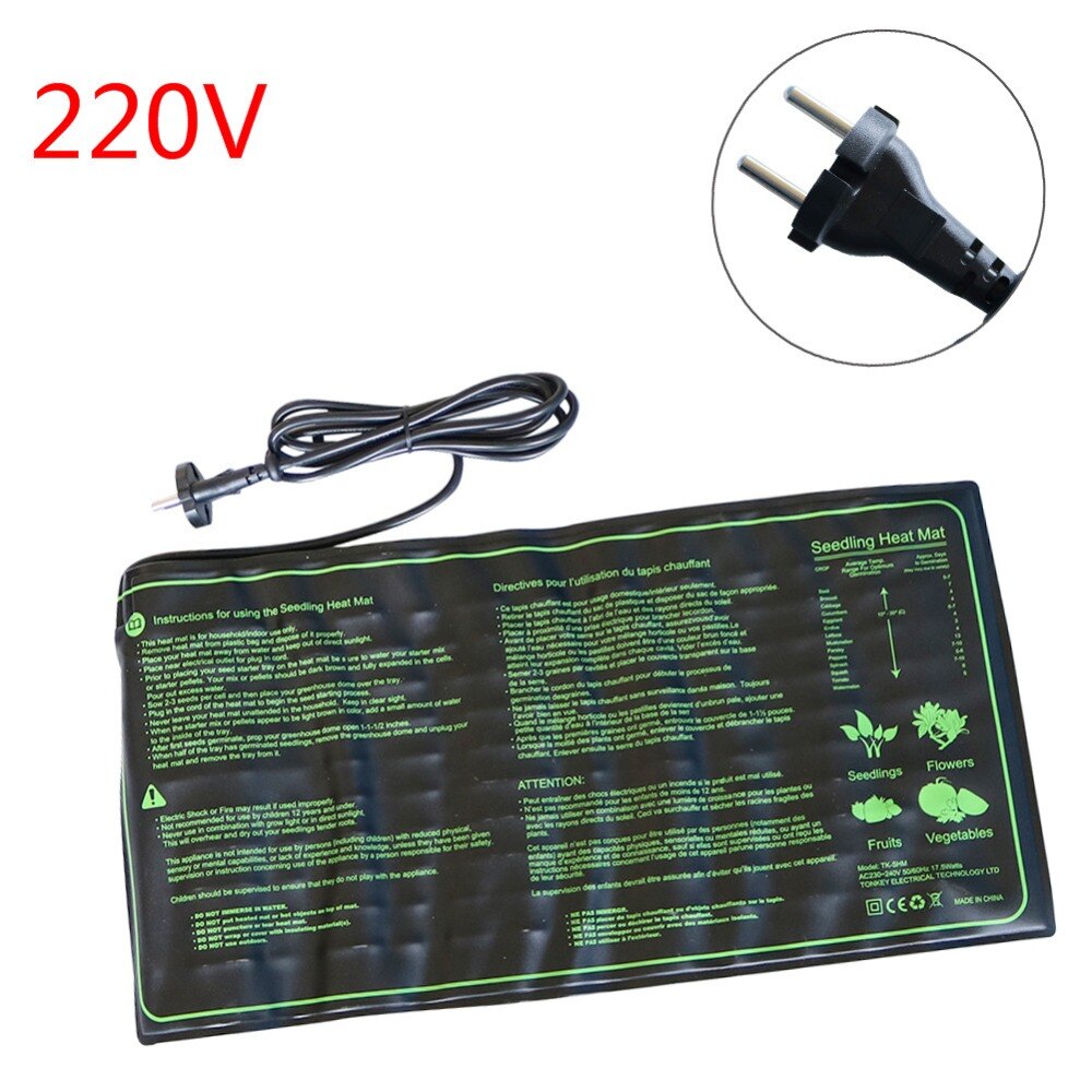 Hydroponic Heating Pad Plant Heating Mat EU/US Plug 110V/220V Warm Pad Mat Plant Seed Garden Tool Clone Starter Pad