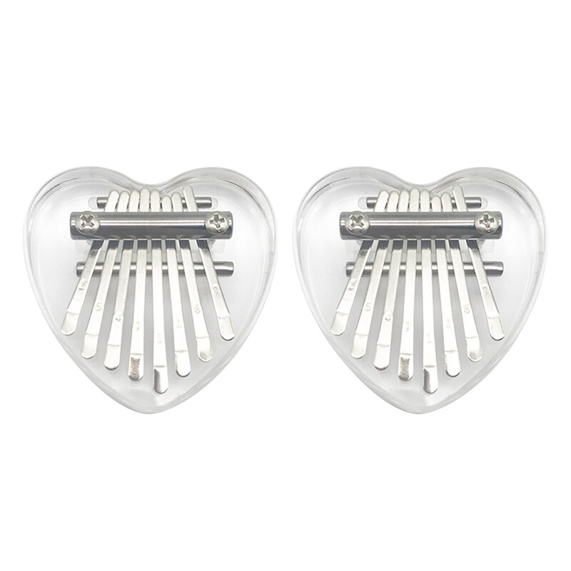 AD-2Pcs 8 Keys Mini Kalimba Thumb Piano, Crystal Kalimba Acrylic Finger Piano Musical Instrument for Kids Adult Beginners: Default Title