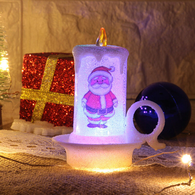 WEIHNACHTEN LED Kerze Farbwechsel Flackern Licht hoch funkeln Tasse Geformt Parteien Dekoration Säule Kunst Kerze Lampe Weihnachten Dekor