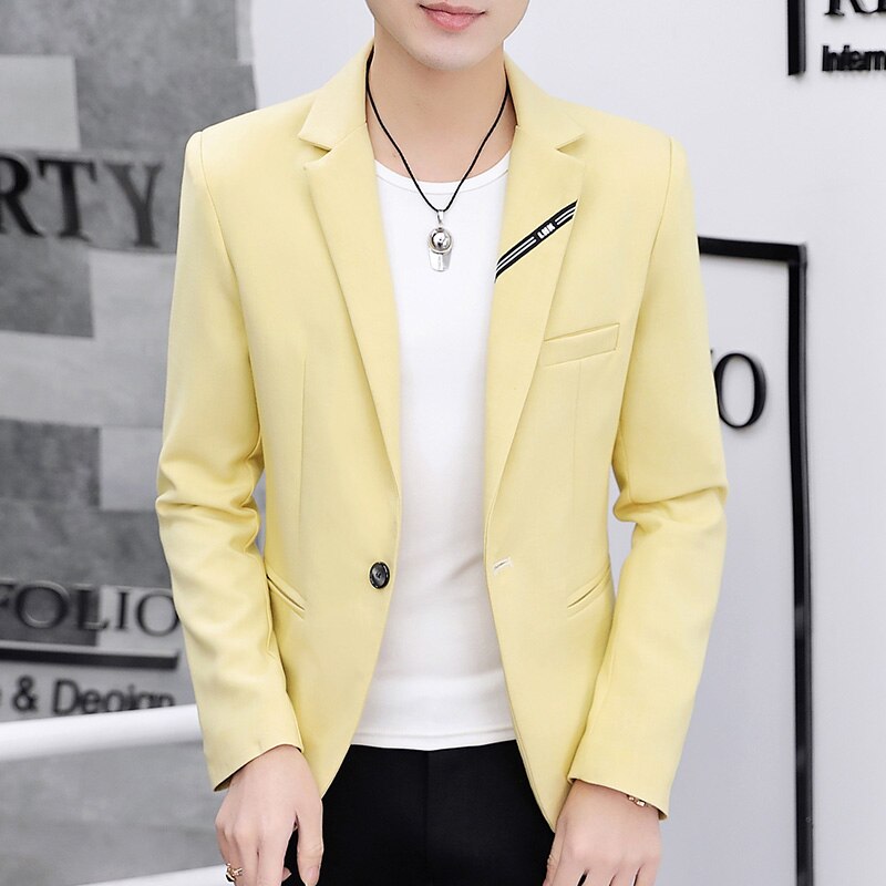 Ternos masculinos coreano magro ternos de negócios primavera e outono jaquetas masculinas casuais único ocidental moda masculina na moda bonito pequeno