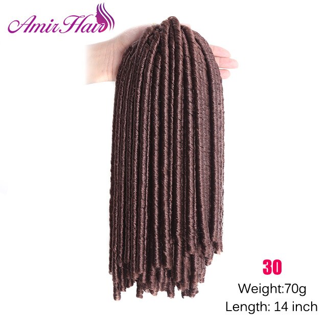 Hæklede fletninger syntetiske fletninger afro hår frisurer bløde faux locs brun sort jamaicanske hoppe syntetiske extensions: #30