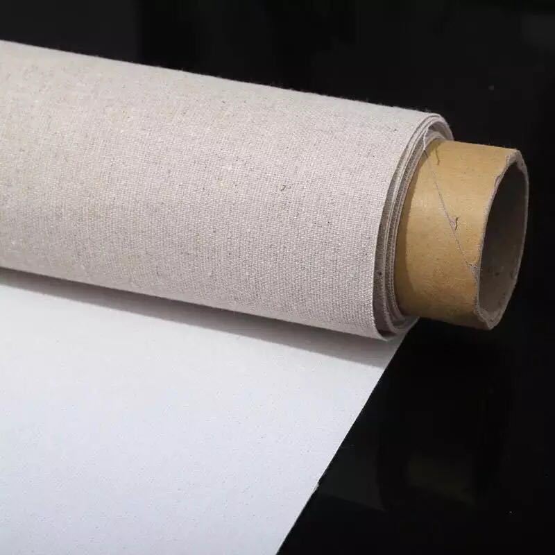 Medium Grain Blank Canvas for Painting Premium Linen Blend Primed Acrylic Oil Painting Canva Art Supplies for Artist 5M One Roll