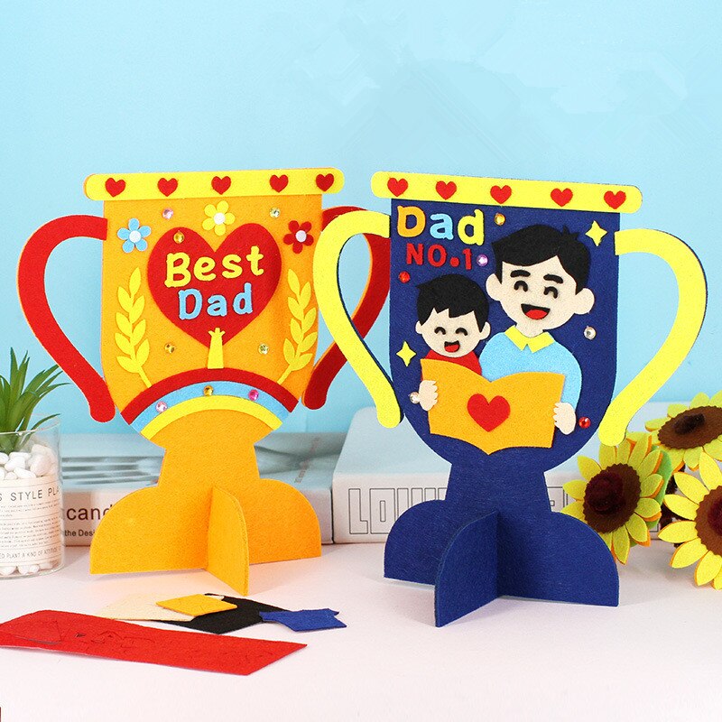 Trofeo papà Non tessuto fai-da-te regali fatti a mano per la festa del papà artigianato asilo giocattoli artigianali premio papà