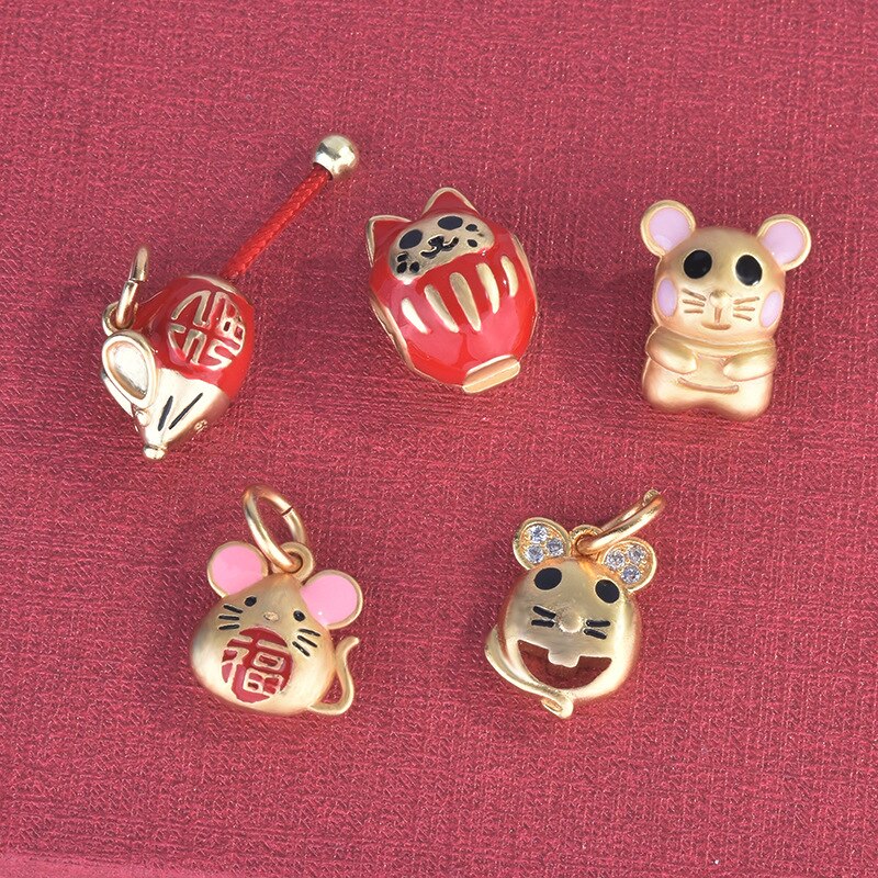 Alte kupfer überzug gold alten ratte glück tiere schmuck halskette armband zubehör